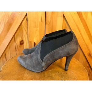 Apt. 9 Women's Grey Suede Leather High Heeled Ankle Bootie Size 6